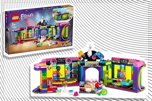 9PR: LEGO Friends Roller Disco Arcade with Toy Bowling Game and Andrea Mini-Doll