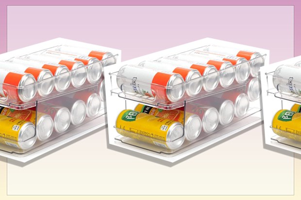 9PR: WFPOWER 2-Layer Fridge Rolling Cans Dispenser Scrolling Cans Tins Holder Rack Fridge Storage Organiser Bin for Fridge Soda Beer Kitchen Cupboard Pantry Refrigerator Freezer