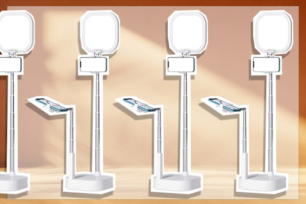 9PR: yAyusi Phone Stand for Recording, Overhead 360° Rotation with Two Phone Holders, Content Creator Kit