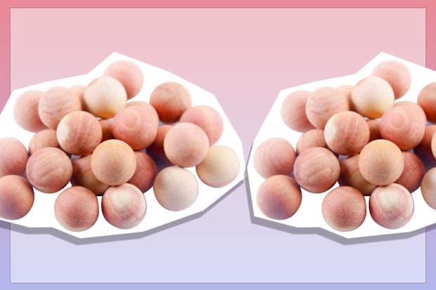 9PR: Cedar Balls for Closets and Drawers Natural Cedar Balls for Clothes Storage 48PCs with 2 Satin Bags