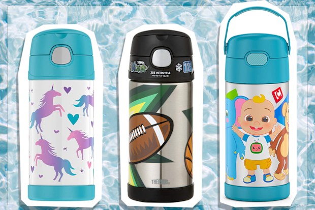 9PR: Thermos Funtainer Bottle with Straw, 355mL, Sports, Unicorns and Cocomelon