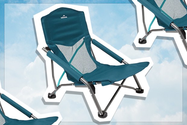 9PR: Kathmandu Roamer Festival Portable Folding Camping and Picnic Seat, Deep Sea Blue