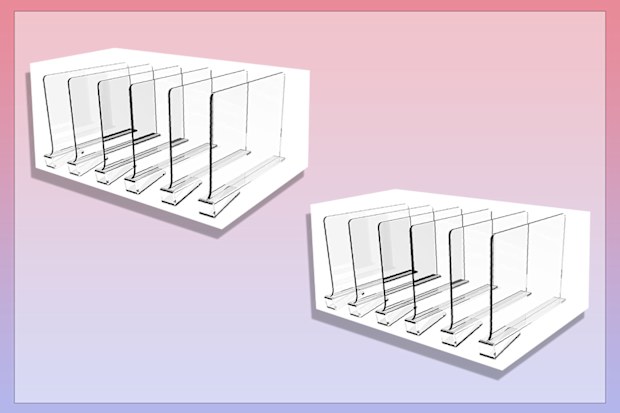 9PR: Jayalpha 6 PCS Clear Shelf Dividers for Closet, Acrylic Closet dividers for Wooden Shelves use in Bedroom, Kitchen, Office, Cabinets and Bathroom.