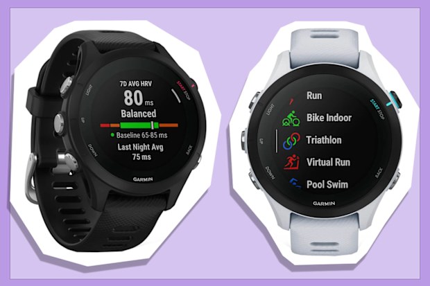 9PR: Garmin Forerunner 255S Music Fitness Smartwatch, Black and Whitestone