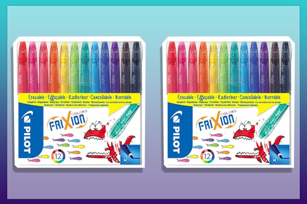 9PR: Pilot 220301200 Frixion 0.63mm Erasable Markers, Assorted Colours.