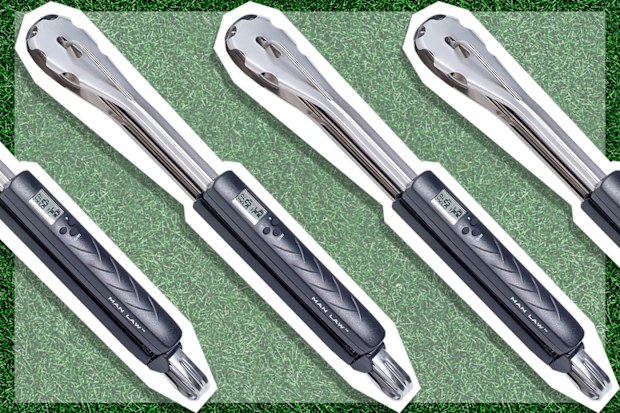 9PR: Man Law Digital BBQ Tongs and Thermometer