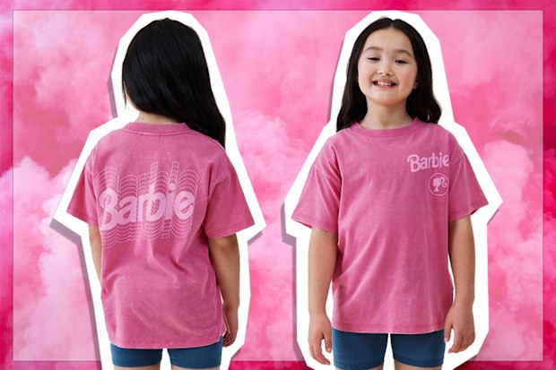 9PR: Cotton On Kids Barbie Drop Shoulder Short Sleeve Pink Tee