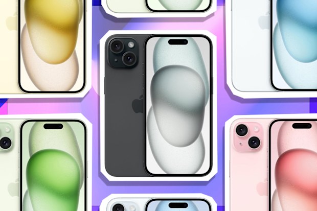 9PR: Apple iPhone 15 in black, blue, green, pink and yellow