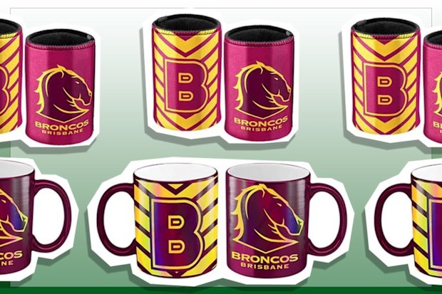 9PR: Broncos Metallic Mug and Can Cooler Set