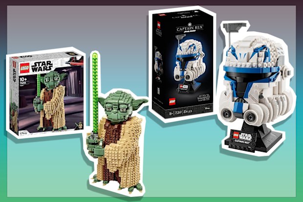 9PR: Lego Star Wars Captain Rex Helmet Building Kit and Lego Star Wars: Attack of The Clones Yoda Building Kit