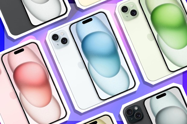 9PR: Apple iPhone 15 Plus in black, blue, green, pink and yellow