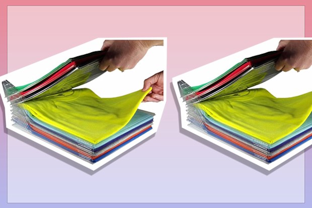 9PR: EZSTAX Clothes Organizer T-Shirt Organizer Cabinet Organizer T-Shirt Clothes Rack Closet Board Organizer Folding Storing Folder Folding Closet Drawer T-Shirt Storage. 