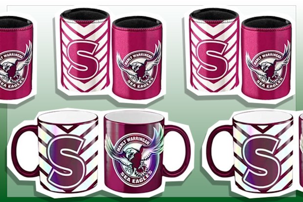 9PR: Sea Eagles Metallic Mug and Can Cooler Set