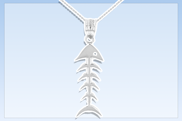 9PR: Fisherman aesthetic skeleton fish bone necklace 