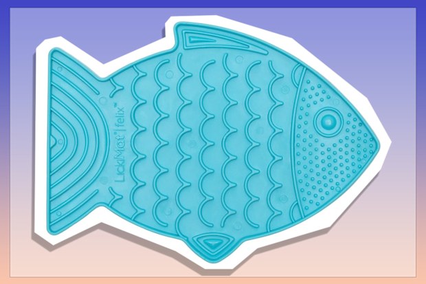 9PR: Lickimat Felix Fish-Shaped Cat Slow Feeder, Turqoise