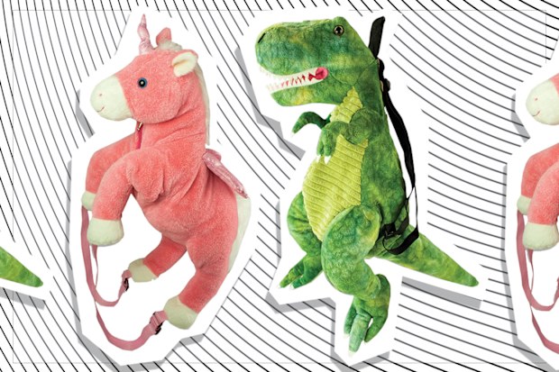 9PR: JOHNCO Plush Unicorn and Green Dinosaur Backpacks