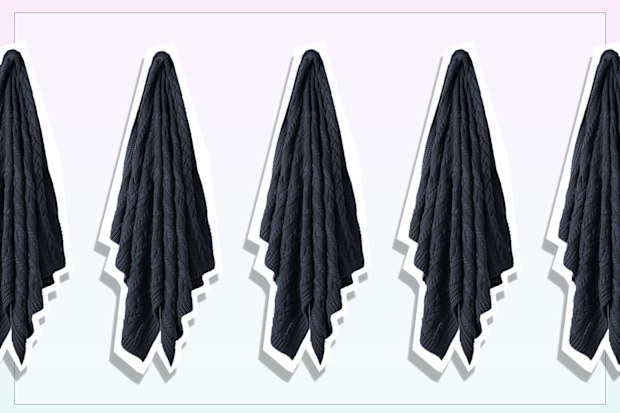 9PR: Aura Home Cable Knit Throw Blanket.