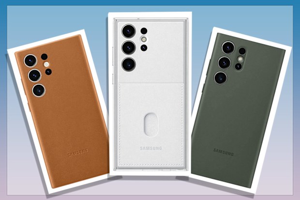 9PR: Samsung Galaxy S23 Ultra Cases, Leather Colour, White Frame and Khaki Smart View