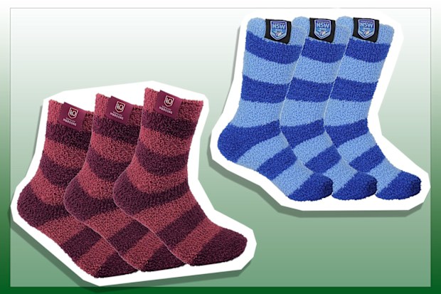 9PR: State of Origin NSW Blues and Queensland Maroons Bedsocks