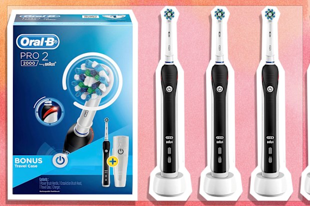 9PR: Oral-B Pro 2000 Black Electric Toothbrush + Travel Case, Black