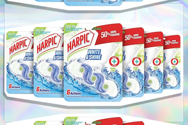 9PR: Harpic White and Shine Lime Fresh Bleach Block Toilet Cleaner 39g, 6 pack
