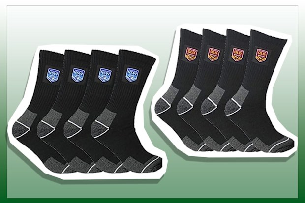 9PR: State of Origin NSW Blues and Queensland Maroons Heavy Duty Work Socks