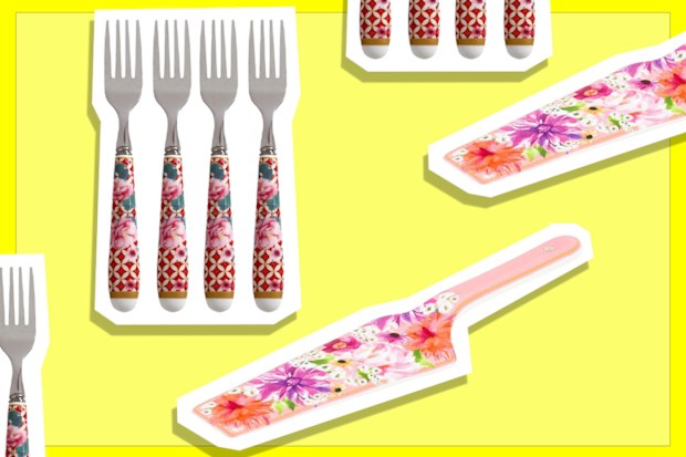 9PR: Maxwell & Williams Teas & C's Silk Road 4-Piece Cake Fork Set and Maxwell & Williams Teas & C's Dahlia Daze Ceramic Cake Server