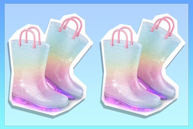9PR: Kids Rain Boots Lightweight Waterproof Boots Solid Color Toddler Rain Shoes with handles for Boys and Girls