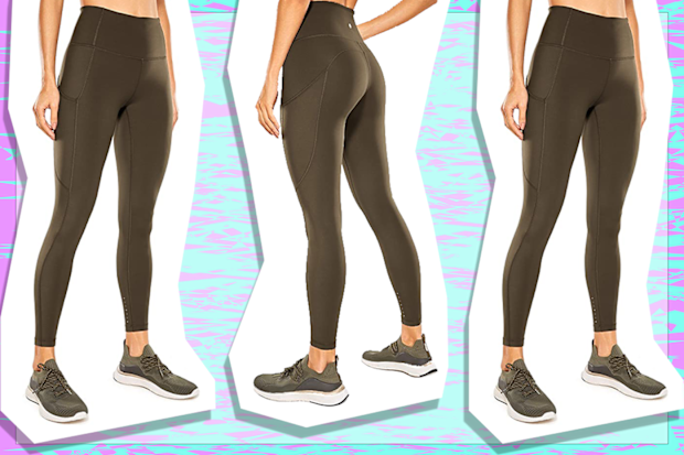 CRZ YOGA Women's Naked Feeling High Waist Tummy Control Stretchy Sport Running Leggings