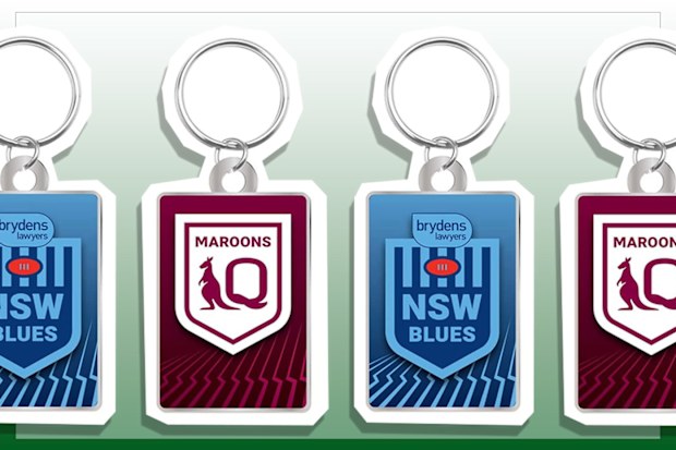 9PR: NSW Blues and Queensland Maroons State of Origin Keyrings
