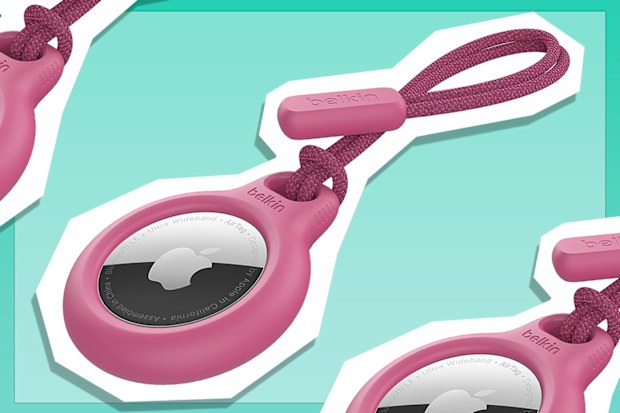 9PR: Belkin Apple AirTag Holder with Strap, Pink