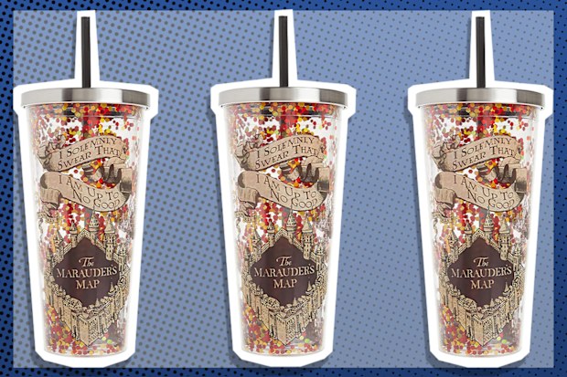 9PR: Spoontiques Harry Potter Tumbler Solemnly Swear Glitter Cup with Straw