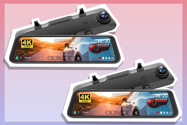 9PR: WOLFBOX G850 4K Mirror Dash Cam: 12'' Rear View Mirror Camera for Car,Dual Dash Cameras Front and Rear,Super Night Vision,Parking Monitoring,Reversing Assistance,32GB TF Card & GPS