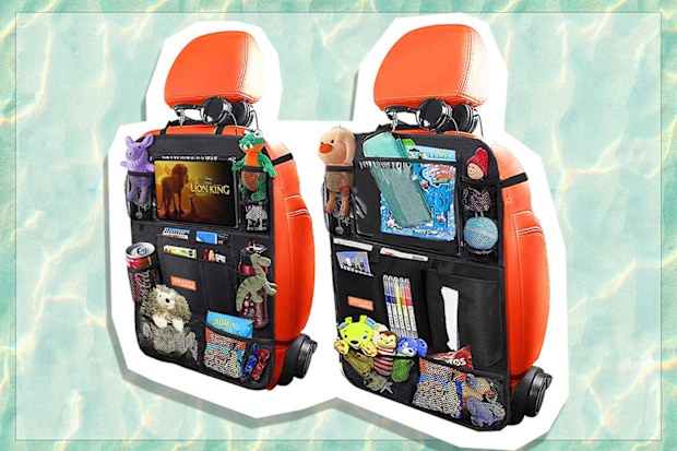 9PR: Car Backseat Organiser for Kick Mat with 11.5" Screen Tablet Holder and 19 Storage Pockets