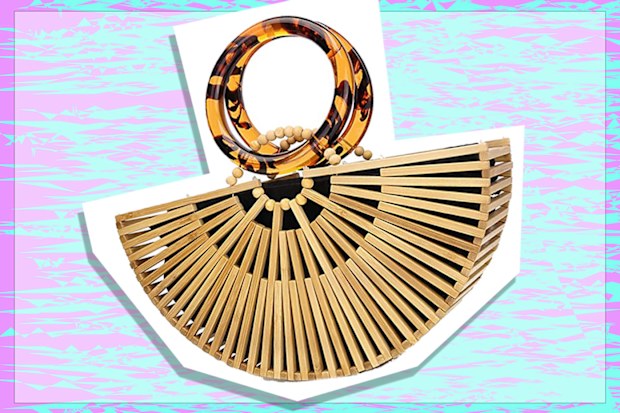 Bamboo Purse for Women Handmade Handbag Tote Bag