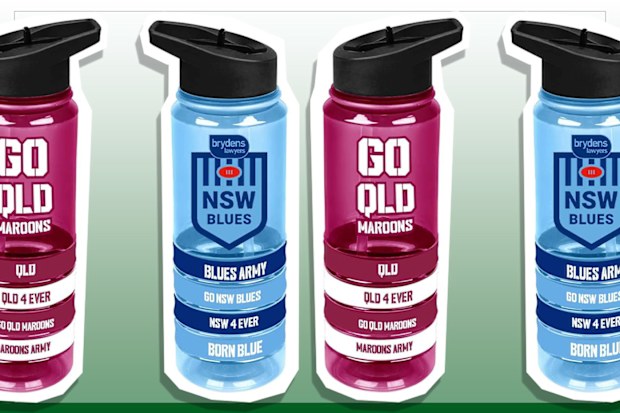 9PR: State of Origin NSW Blues and Queensland Maroons Drink Bottle