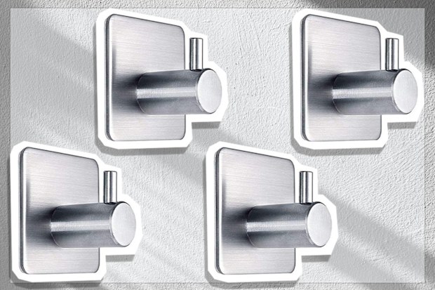 9PR: Fotosnow Adhesive Stainless Steel Hooks, four-pack