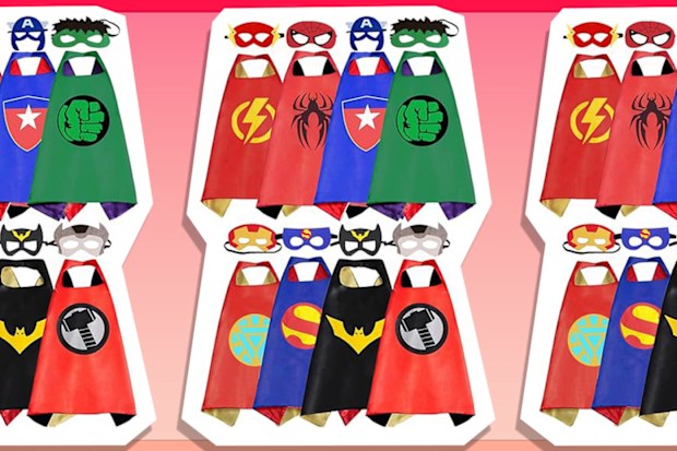 9PR: Superhero Cape, Mask and Slap Braclet 8-Pack Set