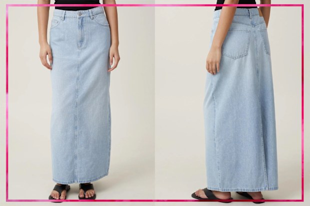 9PR: Cotton On Blake Denim Maxi Skirt.