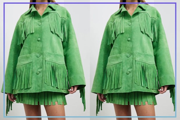 9PR: Stand Studio Fringe Jacket.