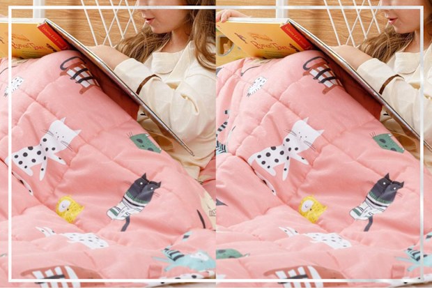 9PR: Buzio Kids Pink Cat Weighted Blanket