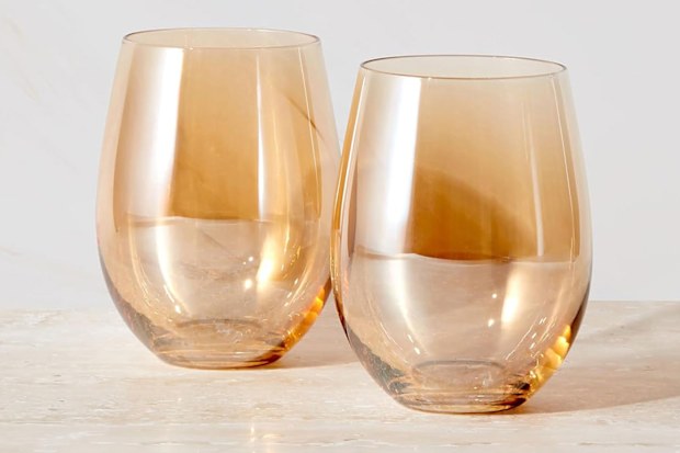 9PR: Maxwell & Williams Glamour Stemless Glass 560mL 2-Piece Set, Gold