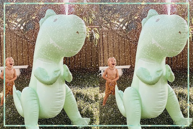 9PR: Sunnylife Inflatable Surfing Dino Sprinkler