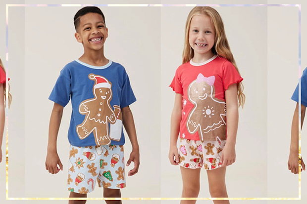 9PR: Cotton On Kids Milk and Cookies Pyjama Sets, Blue and Red