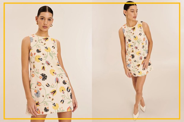 9PR: Aere Structured Satin Shift Dress