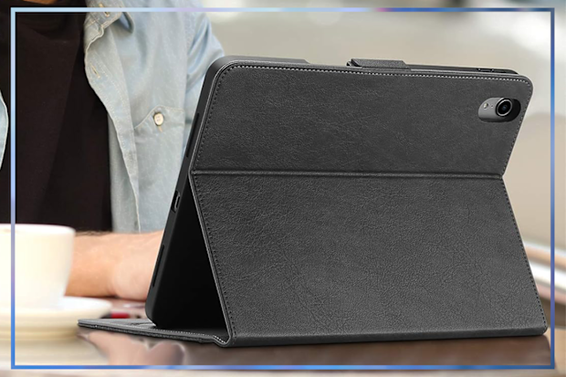 9PR: ProCase Leather Folio Protective Cover with Pencil Holder for Apple iPad Air 11-inch, Black