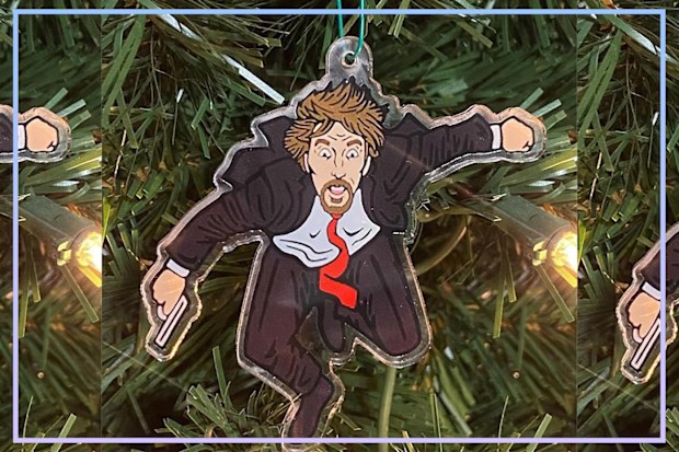 9PR: Wooden Die Hard Hans Gruber Ornament