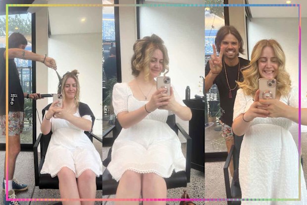 9PR: Christopher Hunter styling Erin Christie's hair with the Shark FlexStyle.