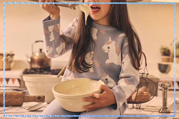 9PR: Huxbuby Magical Unicorn Knit Jumper, Dusty Blue