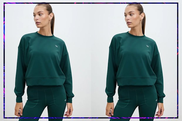 9PR: Running Bare Beat The Chill Thermal Crew Neck Crop Sweatshirt